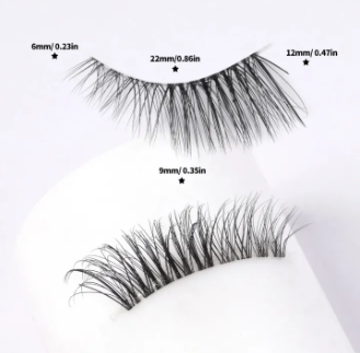 MAGEFY 5 Pairs Half Fake Eyelashes Manga Lashes Soft Natural Cat Eye Lashes Makeup Tool Extension Clear Band Lashes