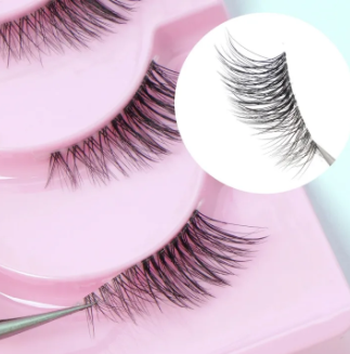 MAGEFY 5 Pairs Half Fake Eyelashes Manga Lashes Soft Natural Cat Eye Lashes Makeup Tool Extension Clear Band Lashes