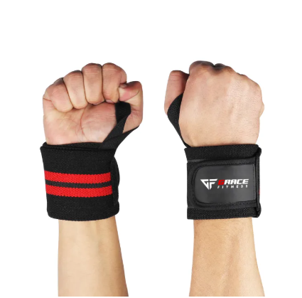 Weight Lifting Gym Wrist Wraps Black (Premium Quality) Pair