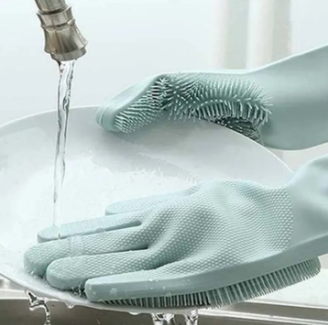 Magic Washing gloves with scrubber, silicon gloves, washing glove Gloves for kitchen / washing gloves for girls washing gadgets dish washing gloves dish washer scrub gloves kitchen accessories kitchen tools